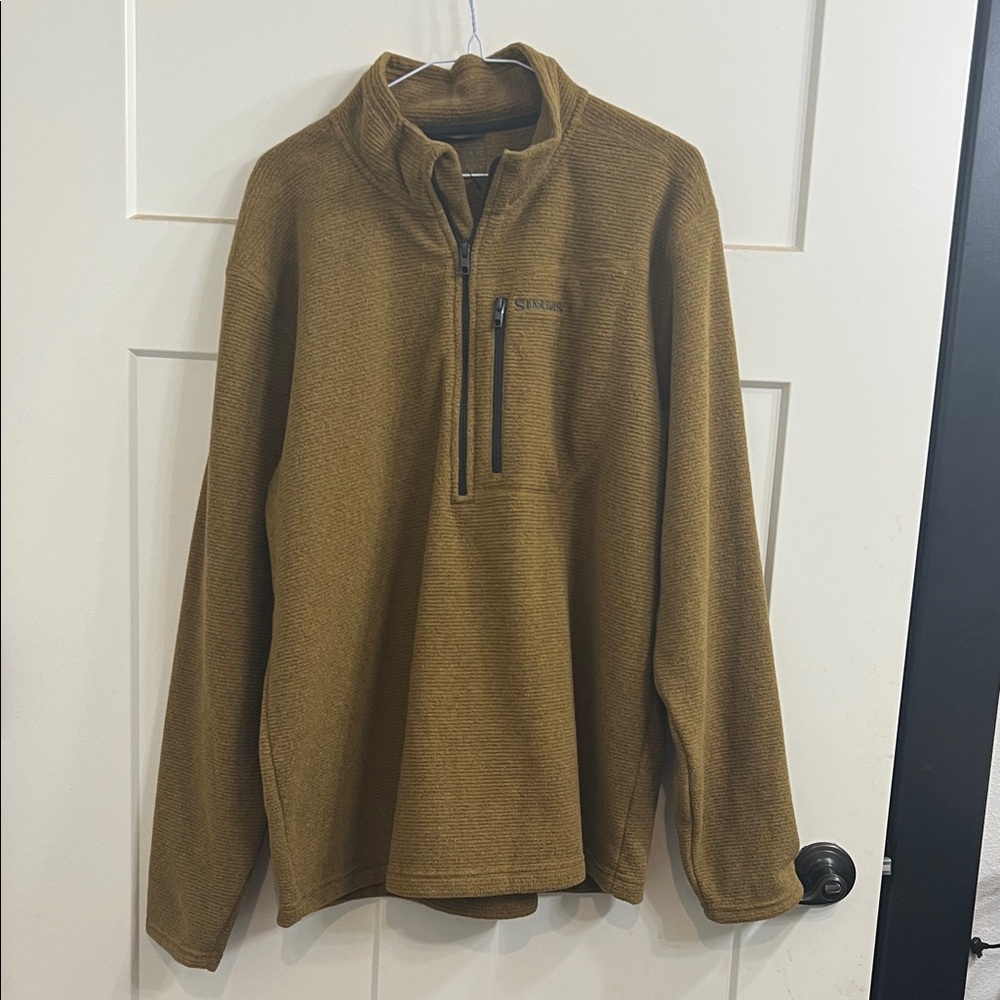 Simms Men's Tan Zip-Up Sweater
